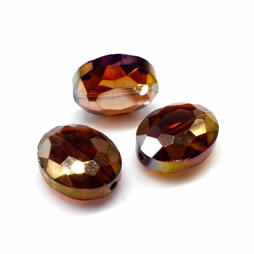 16mm crystal beads topaz rainbow, pack of 8 — faceted for jewelry making and beadwork