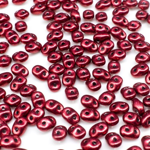 10g Czech glass Rulla beads sueded gold lily pad — two-hole beads for jewelry making and bead weaving