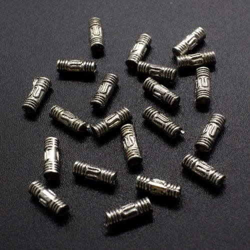 Metal Bead Tube 8mm 30pcs Antique Silver for jewellery making