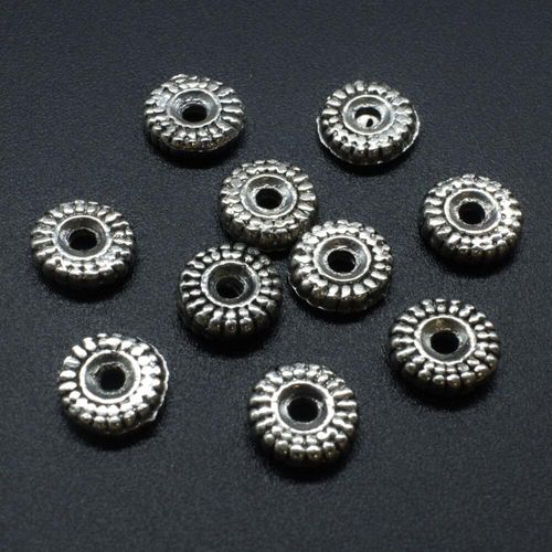 Metal Bead Disc 9.5mm 20pcs Antique Silver for jewellery making