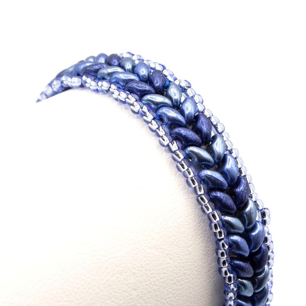 Hannah SuperDuo Bracelet evening sapphire bracelet making kit — DIY set with beads and instructions for creating handmade jewelry