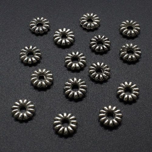 Metal Bead Disc 6.5mm 30pcs Antique Silver for jewellery making