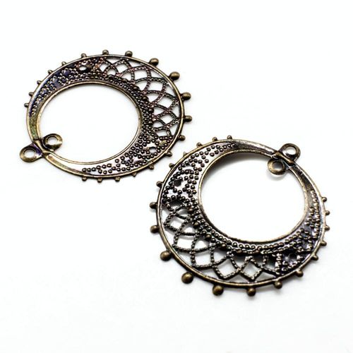 Iron Bronze Filigree Connector Ring 25mm 10pcs for jewellery making