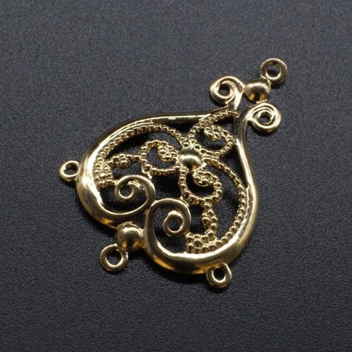 Iron Gold Filigree Connector Drop 3/1 35mm 8pcs for jewellery making