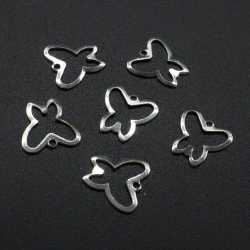 Iron Silver Charm Butterfly Hollow 10mm 100pcs for jewellery making