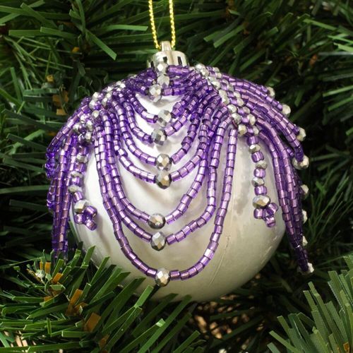 Lillian Bauble Zoom 28/3 silver purple jewelry making kit — DIY set with beads and instructions for creating handmade jewelry