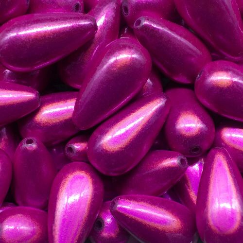 Miracle Bead 23mm Drop Fuchsia 6pcs for jewellery making