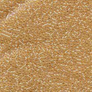 size 11 Miyuki Delica seed beads db099 trans lt amber luster 5g — 5g pack, premium Japanese cylinder beads perfect for bead weaving, embr…