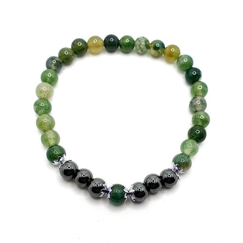 Ciara Gemstone 4 Bracelets moss agate bracelet making kit — DIY set with beads and instructions for creating handmade jewelry