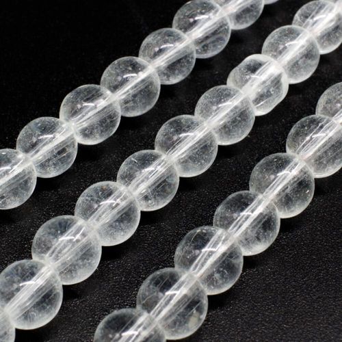 Glass Beads 6mm Round Clear 14" String for jewellery making
