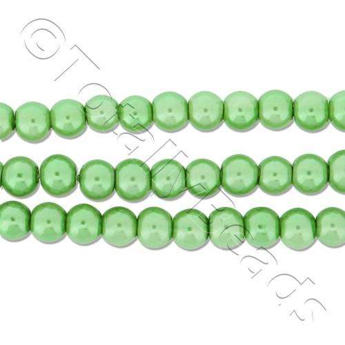 Glass Pearl Round Beads 4mm - Fresh Green