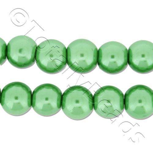 Glass Pearl Round Beads 8mm - Fresh Green