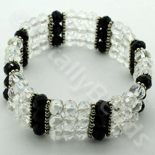 Beatrice Bracelet crystal black bundle pack bracelet making kit — DIY set with beads and instructions for creating handmade jewelry