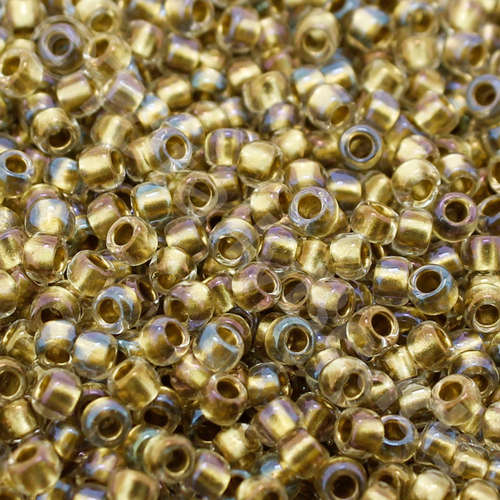 Toho Size 8 Seed Beads 10g - Inside Colour Crystal Gold