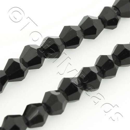 4mm crystal bicone beads jet black — faceted for jewelry making and beadwork