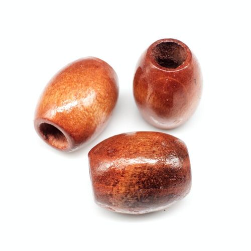 Wooden Bead Rice 16mm Cherry Brown 10pc 10 Pieces for jewellery making