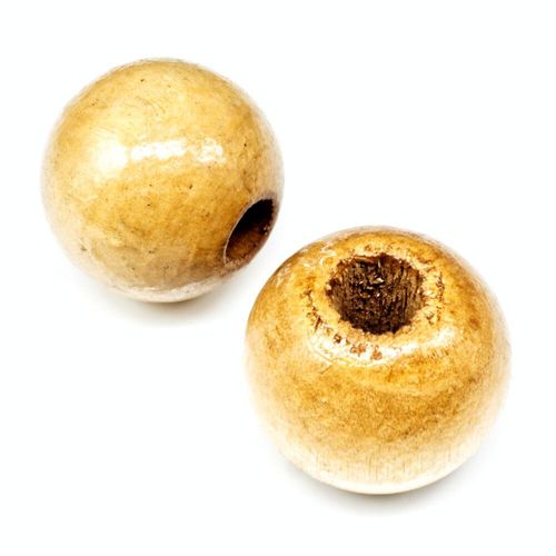 Wooden Bead Round 29mm Natural Varnish 4pc 4 Pieces for jewellery making