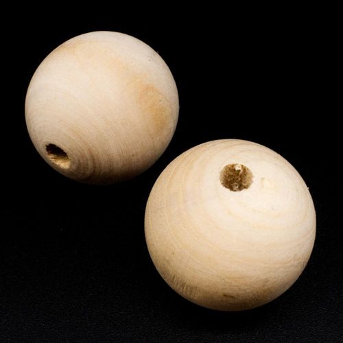 Wooden Bead Round 29mm Natural 3pc 3 Pieces for jewellery making