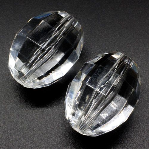 Acrylic Crystal Facet Rice Beads 28mm 3pcs Clear for jewellery making