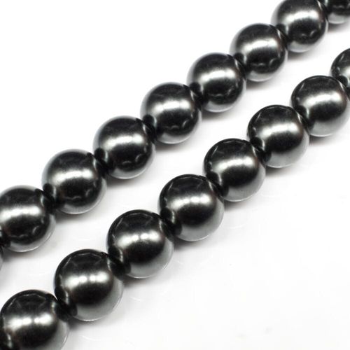 Glass Pearl Round Beads 12mm Dark French Grey for jewellery making