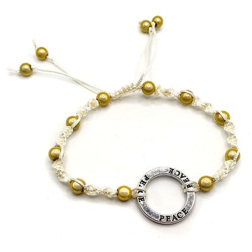 Ruth Spiral Macrame Bracelets cream bracelet making kit — DIY set with beads and instructions for creating handmade jewelry