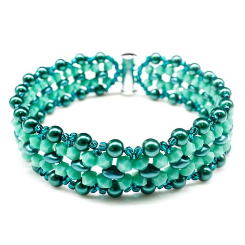 Farrah Fusion Bracelet teal bracelet making kit — DIY set with beads and instructions for creating handmade jewelry