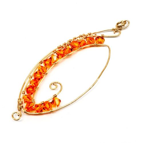 Aaliyah Pendant burnt orange jewelry making kit — DIY set with beads and instructions for creating handmade jewelry
