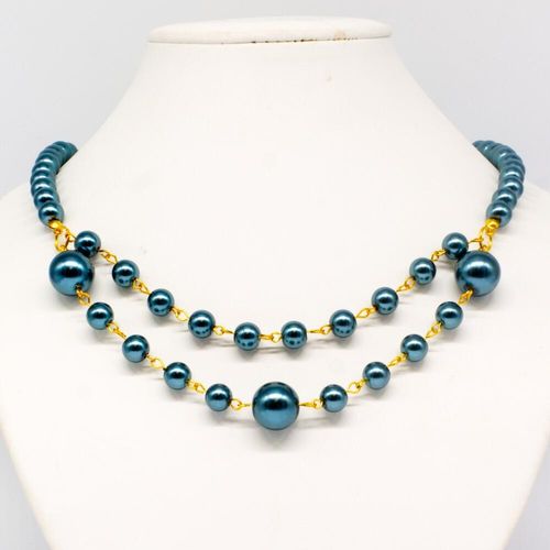 Annie Necklace french blue necklace making kit — DIY set with beads and instructions for creating handmade jewelry