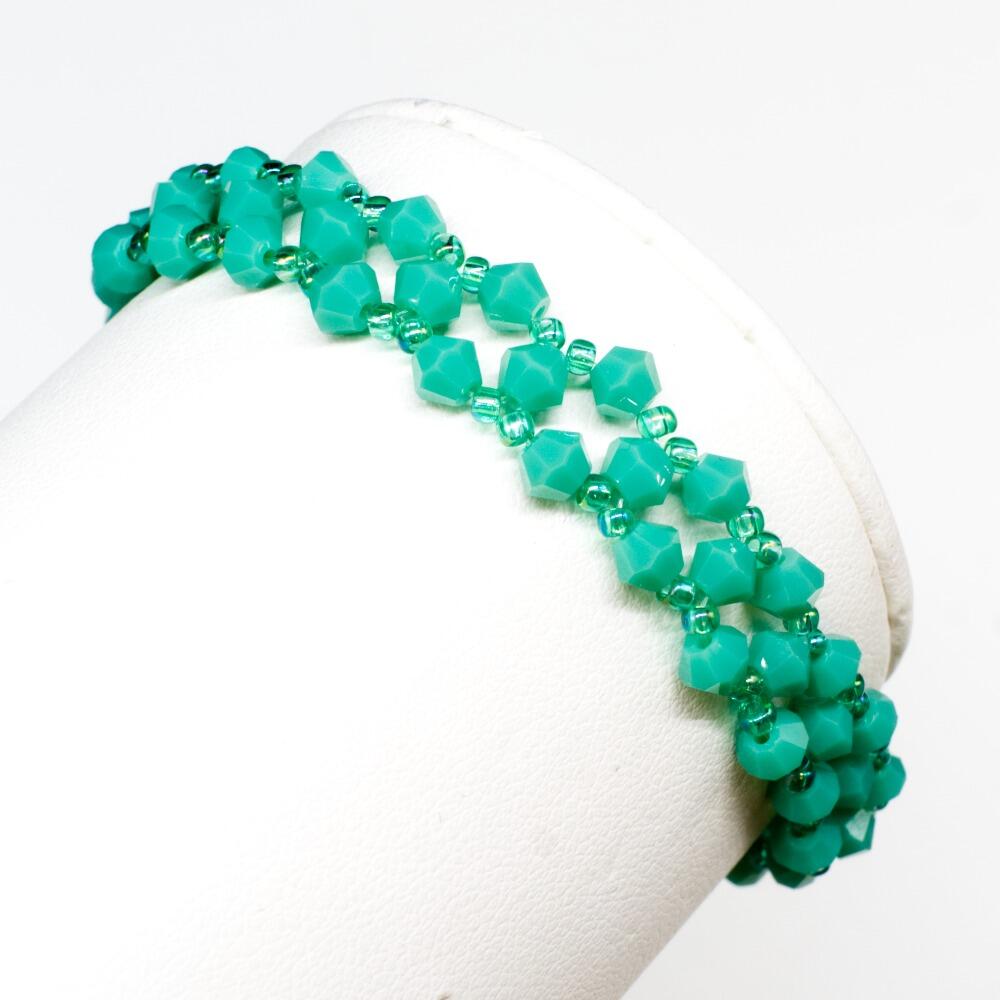Marianna Bracelet teal opaque bracelet making kit — DIY set with beads and instructions for creating handmade jewelry