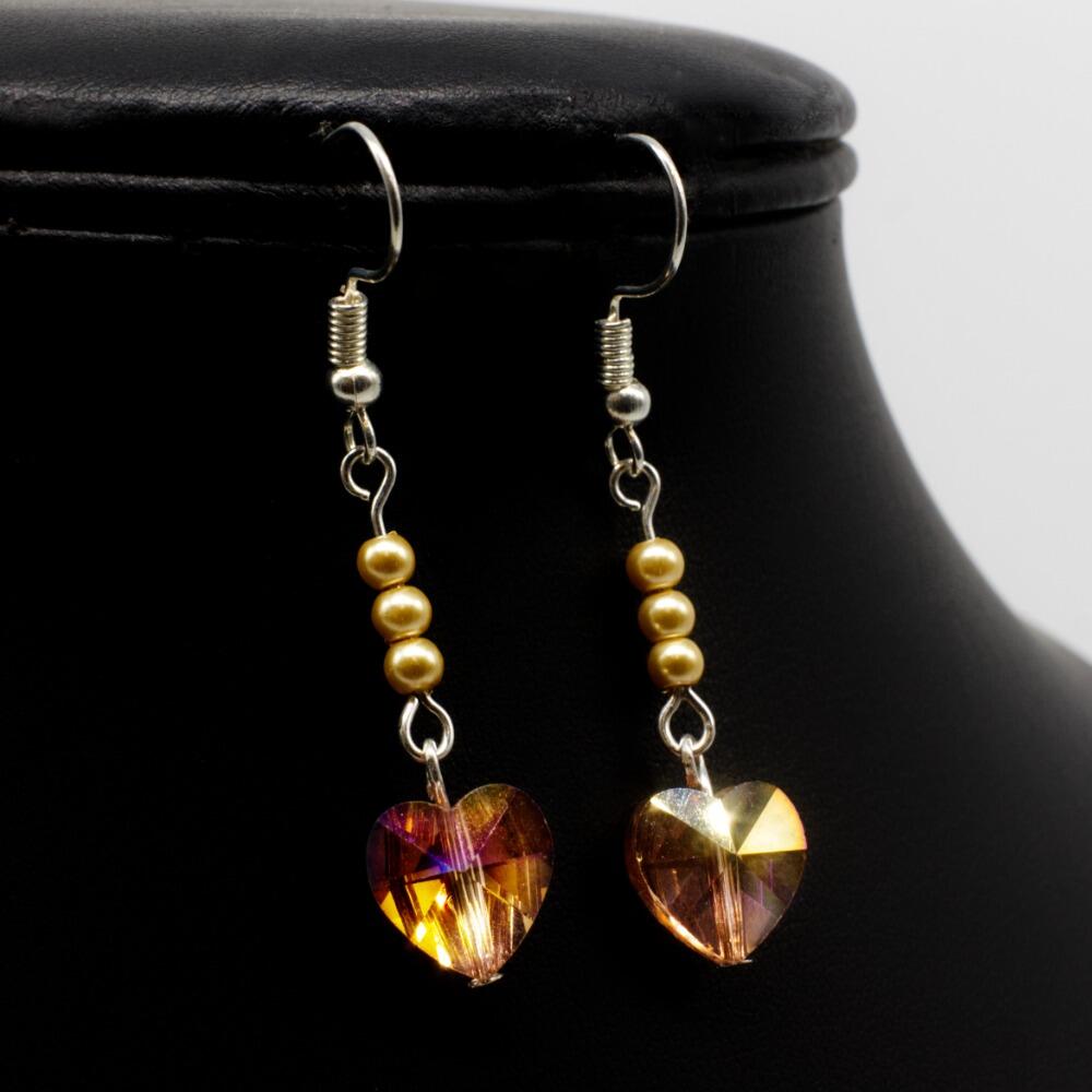Mina Heart Crystal Drop Earrings Bundle earring making kit — DIY set with beads and instructions for creating handmade jewelry