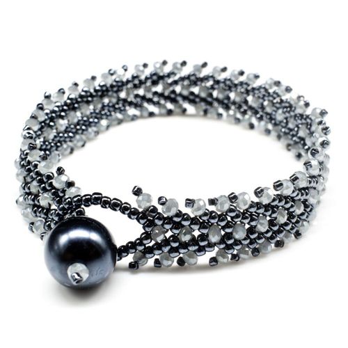St Petersberg Chevron Bracelets hematite bracelet making kit — DIY set with beads and instructions for creating handmade jewelry