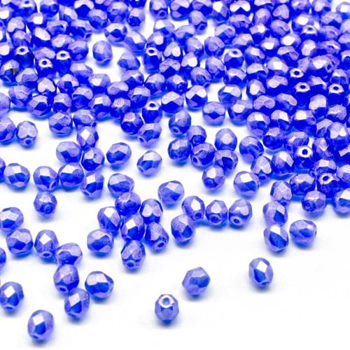 4mm Czech glass fire polished faceted beads sueded gold sapphire — pack of 100, high-quality faceted beads perfect for jewelry making and…
