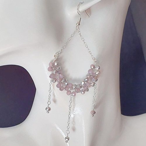Adaline Chandelier Earrings half lavender earring making kit — DIY set with beads and instructions for creating handmade jewelry