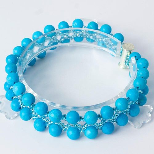 Serenity Gemstone Bracelet blue howlite bracelet making kit — DIY set with beads and instructions for creating handmade jewelry