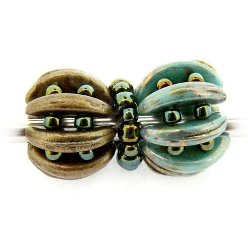 Erudite Crescent Bead Pack vintage metal jewelry making kit — DIY set with beads and instructions for creating handmade jewelry