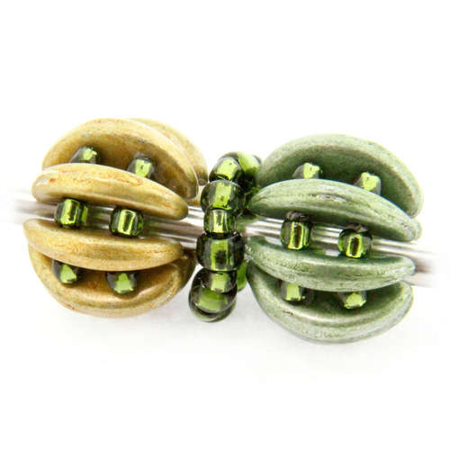 Erudite Crescent Bead Pack metallic sage jewelry making kit — DIY set with beads and instructions for creating handmade jewelry