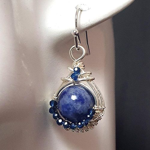 Ingrid Gemstone Earrings 2 Pairs sodalite earring making kit — DIY set with beads and instructions for creating handmade jewelry