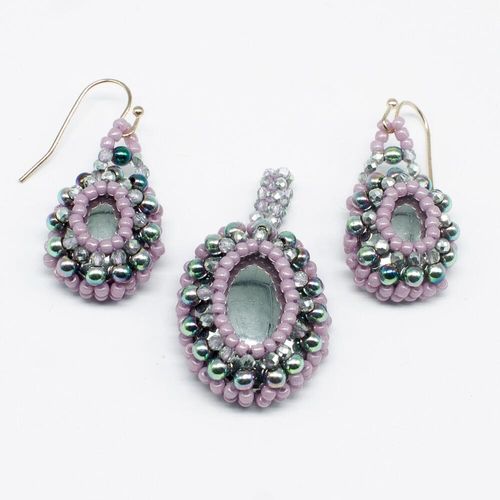 Heidi Hematite Pendant & Earrings silver earring making kit — DIY set with beads and instructions for creating handmade jewelry