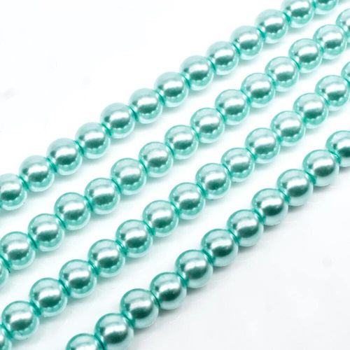 Glass Pearl Round Beads 3mm Aqua for jewellery making