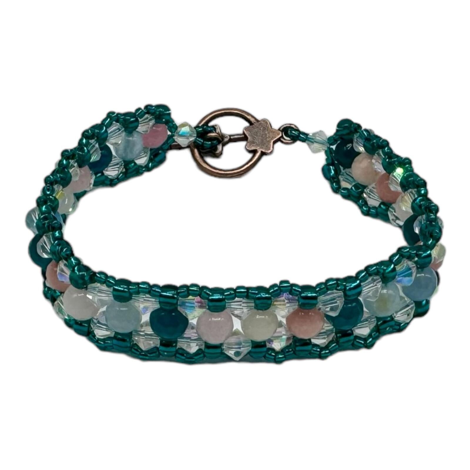 Jocelyn Crystal & Jade Bracelets blue nude bracelet making kit — DIY set with beads and instructions for creating handmade jewelry