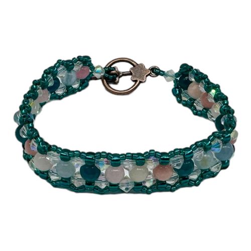 Jocelyn Crystal & Jade Bracelets blue nude bracelet making kit — DIY set with beads and instructions for creating handmade jewelry