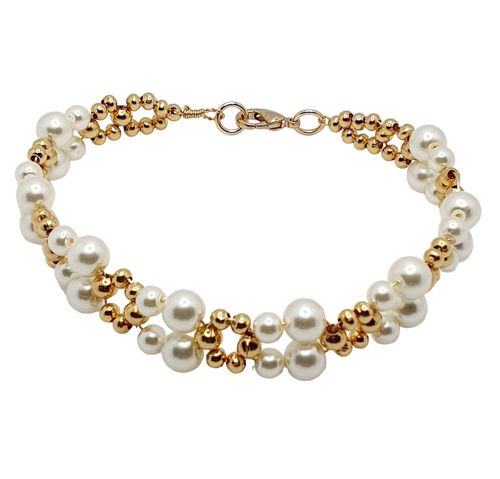 Sally Pearl Bracelet Makes 4 buttermilk bracelet making kit — DIY set with beads and instructions for creating handmade jewelry