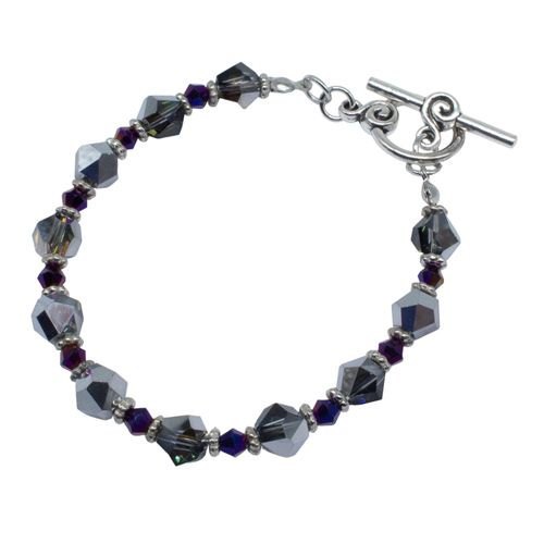 Crystal Nugget Bracelets Makes 3 black shadow with silver bracelet making kit — DIY set with beads and instructions for creating handmade…
