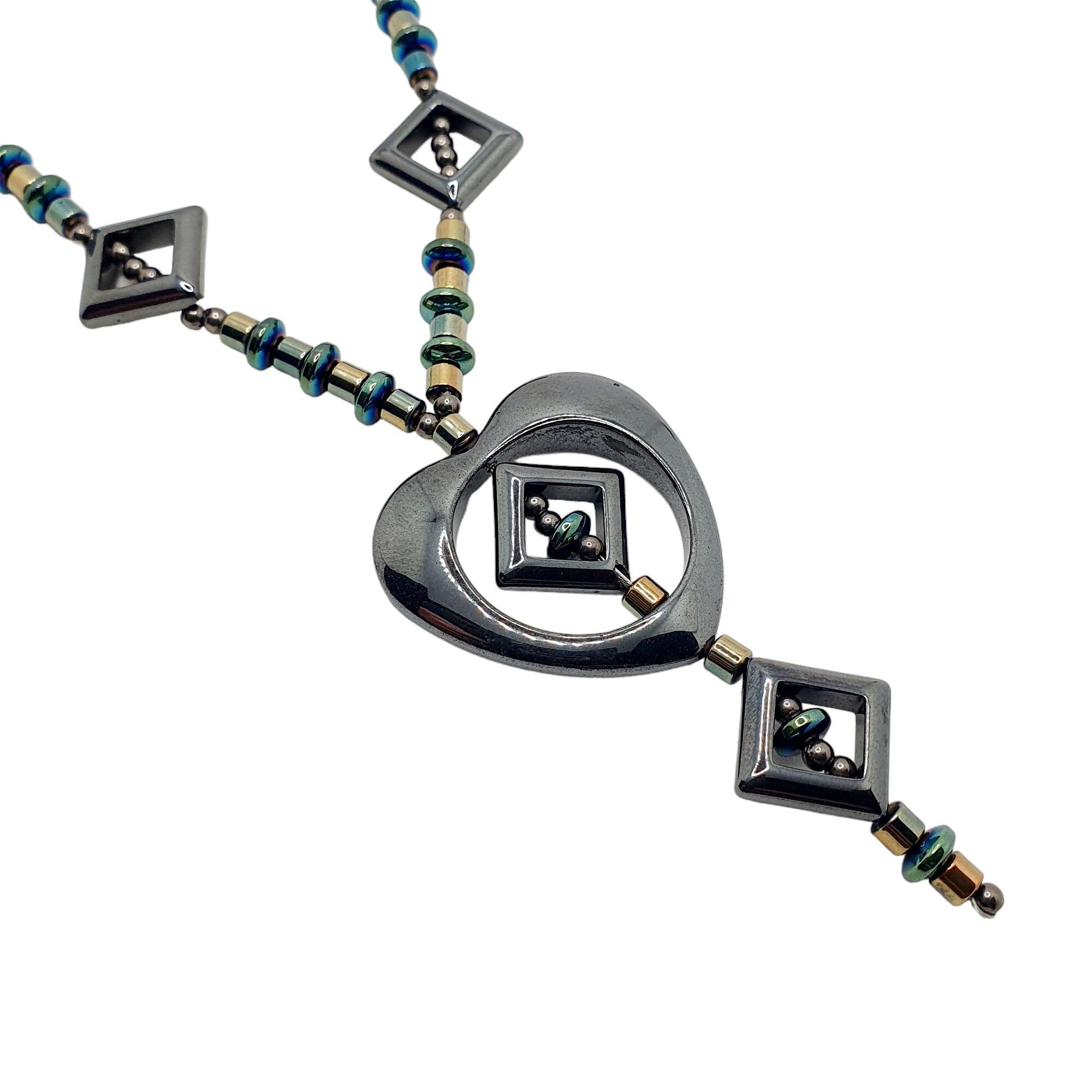 Brianna Hematite Necklace green necklace making kit — DIY set with beads and instructions for creating handmade jewelry