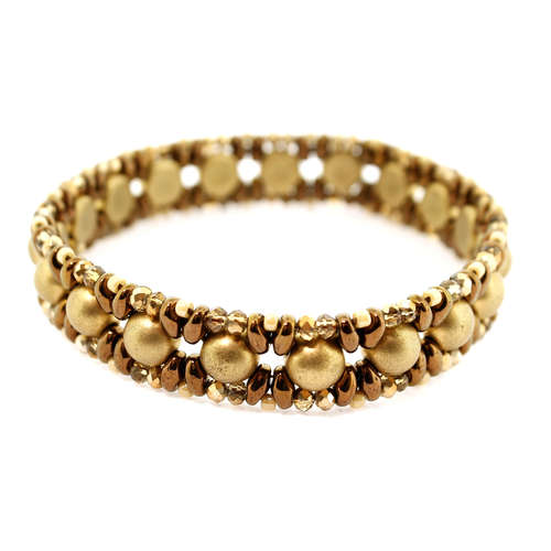 Caroline Bracelet Bundle golden bronze bracelet making kit — DIY set with beads and instructions for creating handmade jewelry