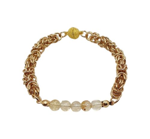Andrea Chainmallie Bracelet citrine bracelet making kit — DIY set with beads and instructions for creating handmade jewelry