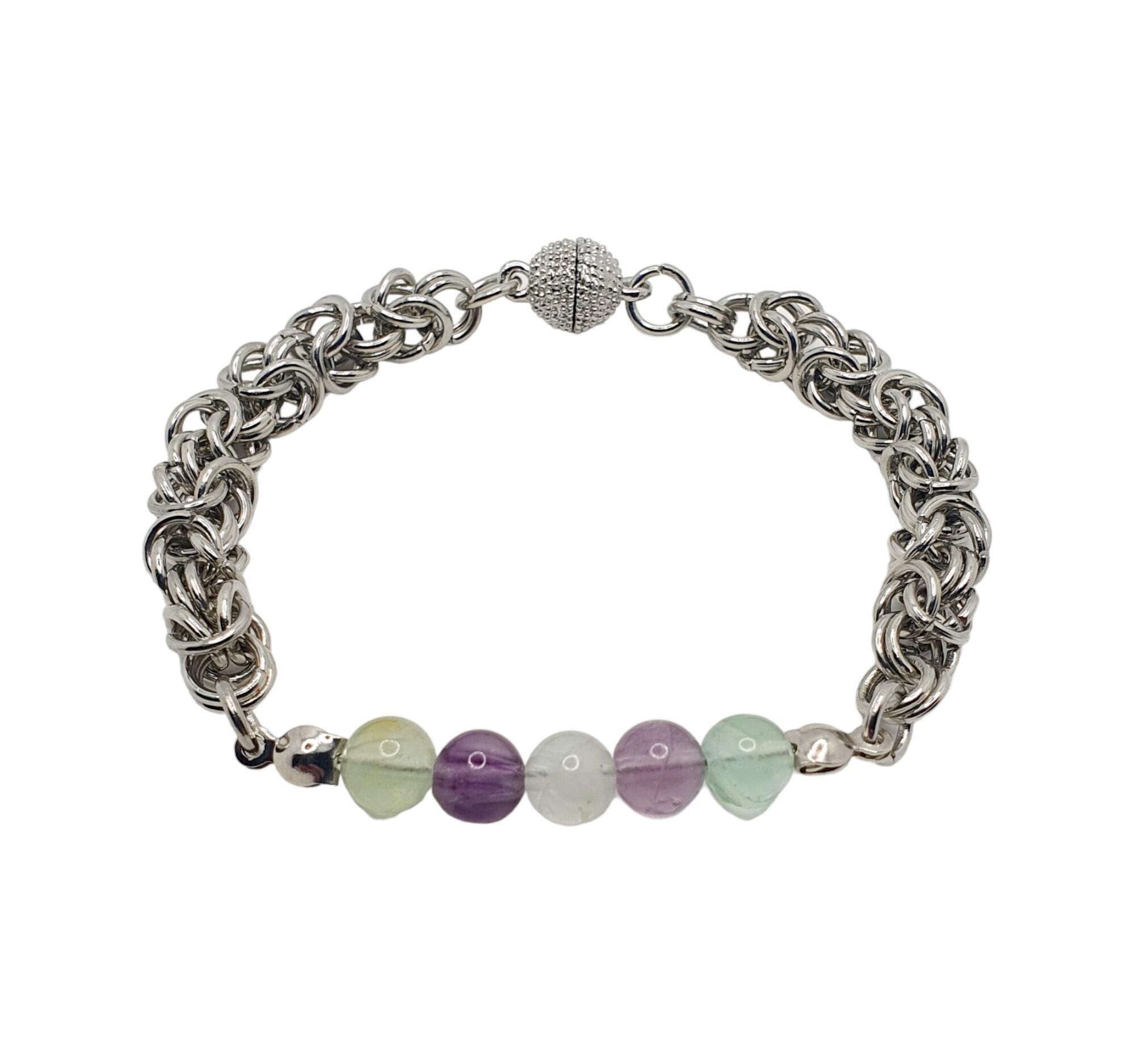 Andrea Chainmallie Bracelet fluorite bracelet making kit — DIY set with beads and instructions for creating handmade jewelry