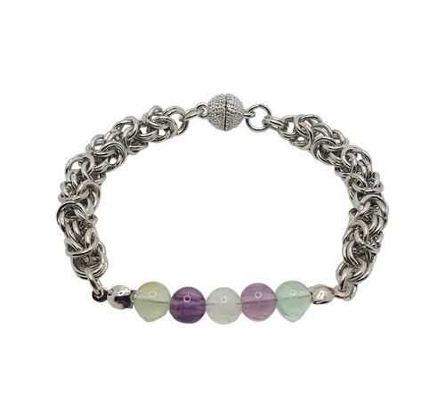 Andrea Chainmallie Bracelet fluorite bracelet making kit — DIY set with beads and instructions for creating handmade jewelry