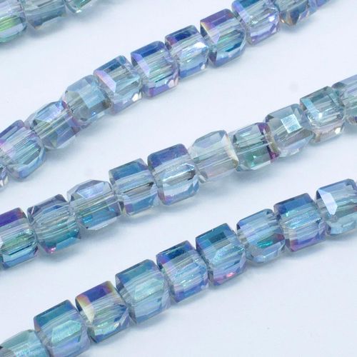 4mm crystal beads electric green 16" inch — faceted for jewelry making and beadwork