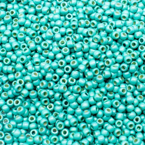 Toho Size 11 Seed Beads 10g PF Gal Matte Green Teal 6mm for jewellery making